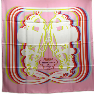 HERMES Scarf Carre 90 BRIDES de GALA Pink Multicolor 100% Silk