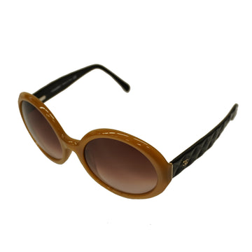 CHANELAuth Women's Sunglasses Black,Brown Matelasse 5120 silver hardwa