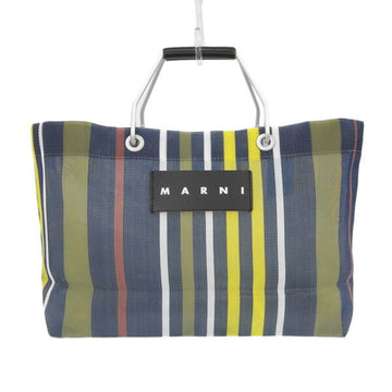 MARNI Polyamide striped tote bag navy/multicolor