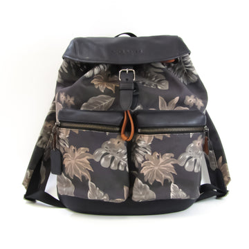 COACH Hawaiian F72083 Unisex Leather,Canvas Backpack Beige,Gray,Navy