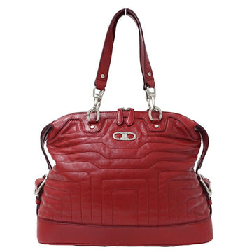 CELINE Bag Ladies Tote Leather Red Quilted