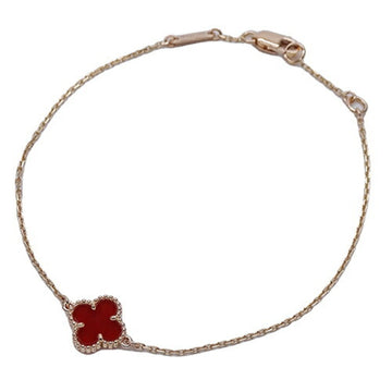 VAN CLEEF & ARPELS Sweet Alhambra VCARN59K00 Pink Gold Carnelian Charm Bracelet Pink