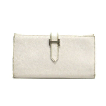 HERMES Bearn Dupri tri-fold long wallet white