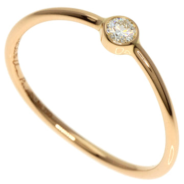 TIFFANY Wave Single Row Diamond Ring K18 Pink Gold Ladies &Co.