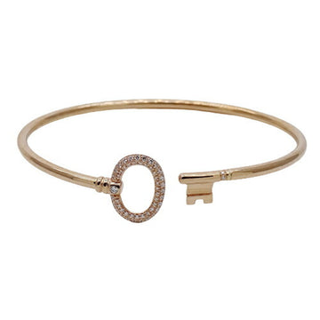TIFFANY&Co. Bracelet Women's Bangle 750PG Diamond Oval Key Wire Pink Gold Polished