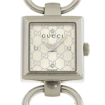Gucci Ladies Quartz Battery Watch 4P Diamond Interlocking G Dial 120