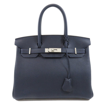 Hermes Birkin 30 Blue Nuit Handbag Togo Ladies