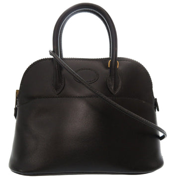 Hermes mini Bolide box calf black gold hardware handbag bag 0070 HERMES