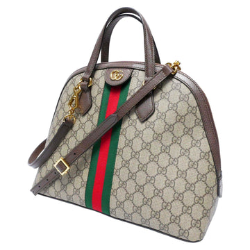 Gucci Handbag Shoulder Bag 2way Women's GG Supreme Sherry Line Interlocking G Strap Attached PVC/Leather Gold Hardware Brown/Beige 524533