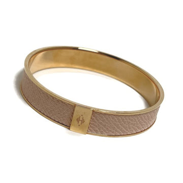 HERMES GP leather bracelet  pink x gold bangle