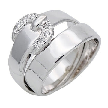 HERMES Ring Double True Women's 750WG Diamond White Gold #47 Approximately No. 7 Polished