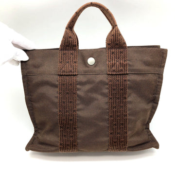 HERMES Handbag Yale Line Tote PM Brown Bag Nylon Canvas Women Men IT74582CFQ8I RM5035D
