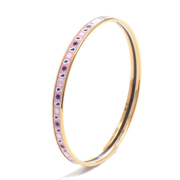 Hermes Uni Bangle Bracelet Enamel Metal Pink