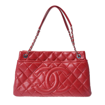 CHANEL Chain Tote Red Ladies Soft Caviar Bag