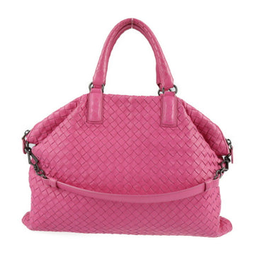 BOTTEGA VENETA convertible bag intrecciato handbag 354216 leather pink 2WAY semi-shoulder tote