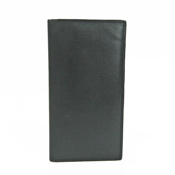 VALEXTRA Vertical 12 Card V8L21 Men,Women Leather Long Bill Wallet [bi-fold] Navy