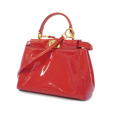 FENDIAuth  2way Bag Peekaboo Mini Women's Leather Handbag,Shoulder Bag Red