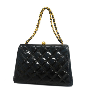 CHANELAuth  Matelasse Handbag Women's Patent Leather Handbag Black