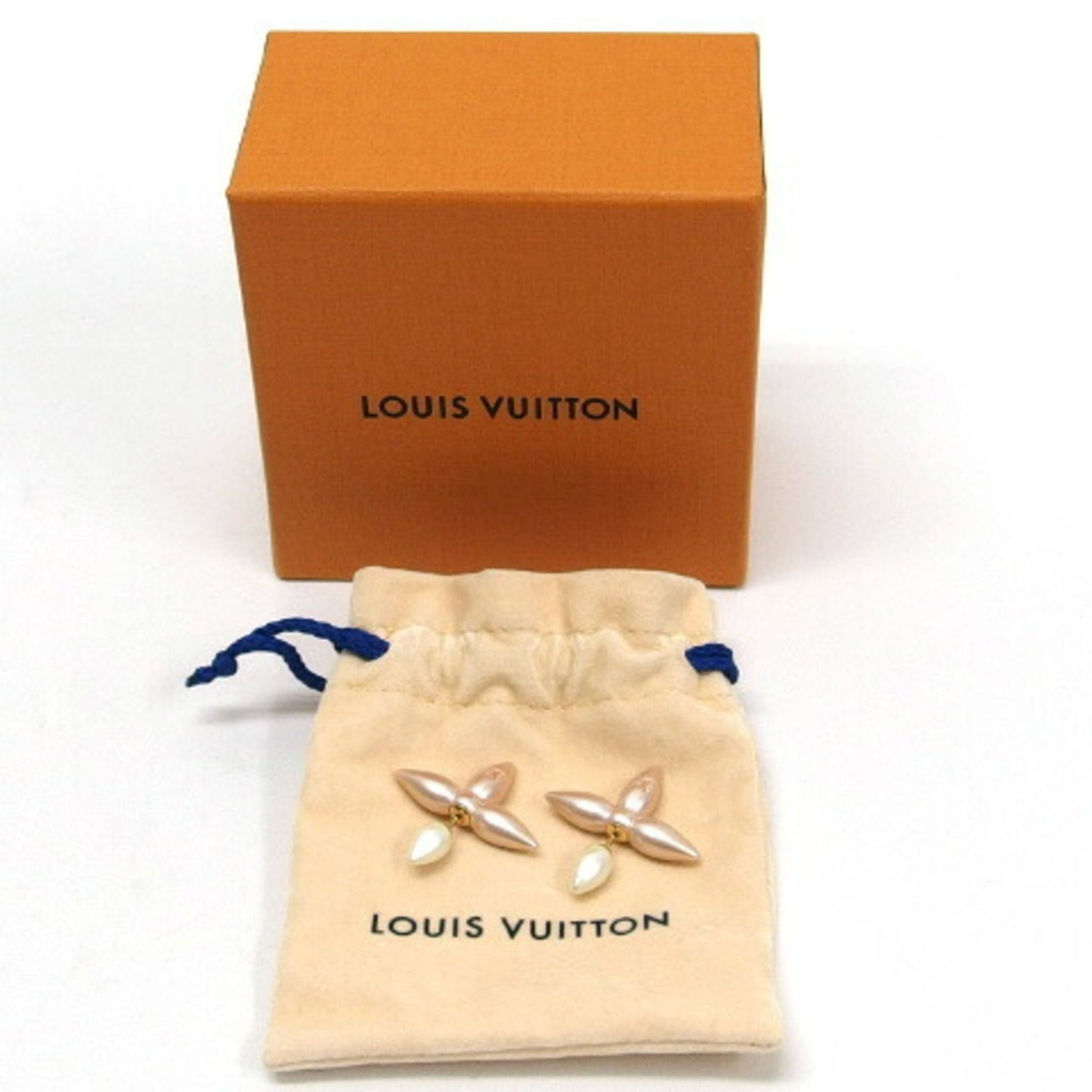 Louis Vuitton Louisette Stud Earrings Metal with Enamel and Faux Pearls  Pink 15968048