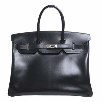 HERMES Box Calf Birkin 35 Handbag Black Ladies