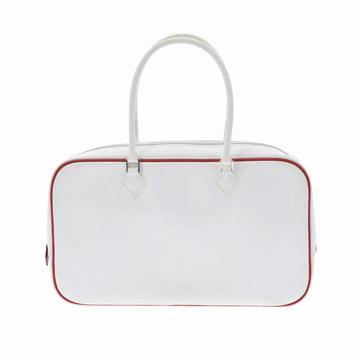 Hermes Plume Elan White Red H Engraved (around 2004) Women's Vaux Epson Handbag