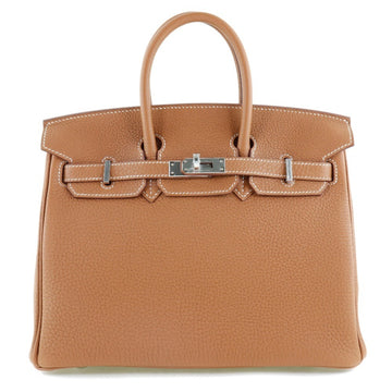 Hermes Birkin 25 Togo Gold/Palladium Hardware Brown U Women's Handbag