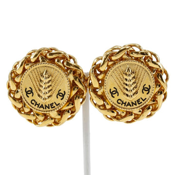 CHANEL COCO Mark Earrings Logo Vintage Gold Plated Made in France 1988 23 Approx. 50.0g Women's