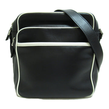 PRADA Shoulder Bag Black White leather 2VH030