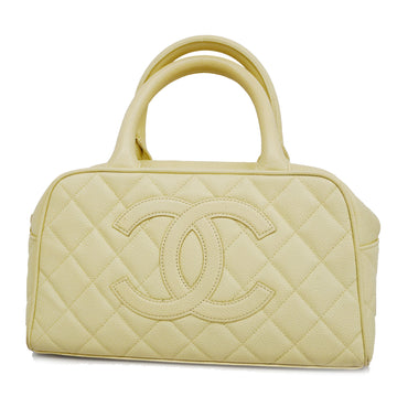 CHANELAuth  Matelasse Handbag Women's Caviar Leather Ivory