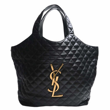 SAINT LAURENT Leather Icar Maxi Bag Tote 698651 Black Ladies
