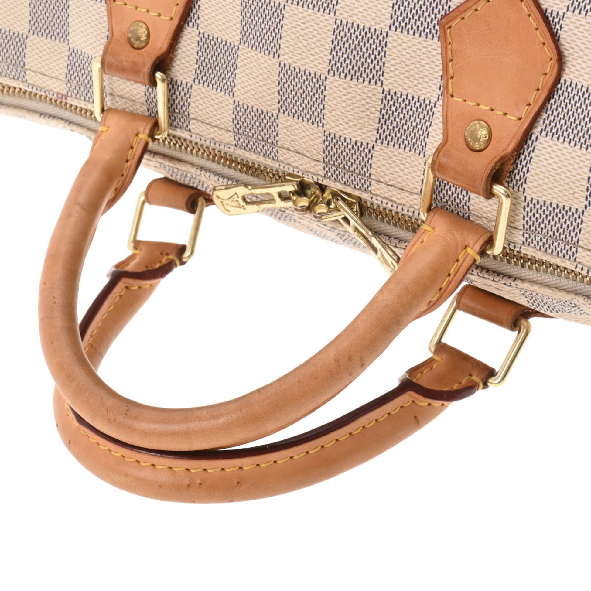 Louis Vuitton Damier Azur Speedy Bandouliere 30 Made in USA White N41001 Women's Handbag