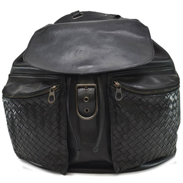 Bottega Veneta rucksack intrecciato black leather x metal material backpack women's men's
