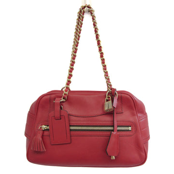 J&M DAVIDSON Women's Leather Tote Bag Pink Red