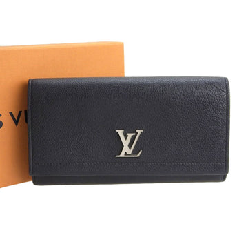 Louis Vuitton Portefeuille Lock Me 2 Calf Leather Black M62329 Long Wallet with Hook