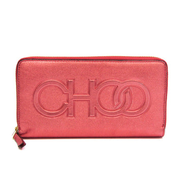 JIMMY CHOO Bettina Women's Leather Long Wallet [bi-fold] Metallic Pink