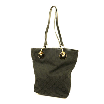 GUCCIAuth  GG Canvas Tote Bag 120340 Women's Leather,Canvas Black