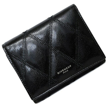 Givenchy Tri-Fold Wallet Black bb608ub08z 001 GV3 Leather GIVENGHY Diamond Quilt Quilting Ladies