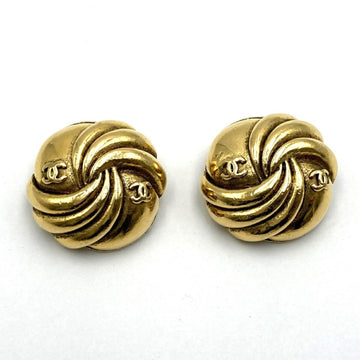 CHANEL Earrings Double Coco Mark Accessories Gold Ladies Fashion Vintage
