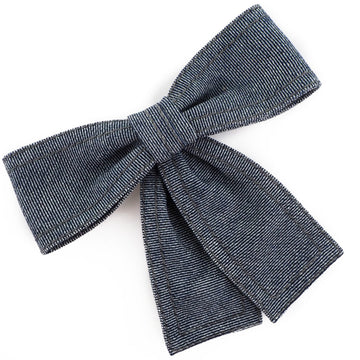 CHANEL ribbon denim blue ladies brooch