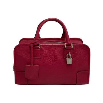 LOEWE Amazona 28 Anagram Leather Handbag Mini Boston Bag Pink