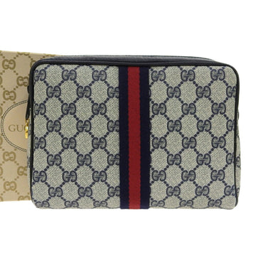 GUCCI Sherry Line Old Pouch Navy Blue 010 378