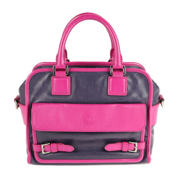LOEWE Cruz handbag leather purple pink 2way bicolor