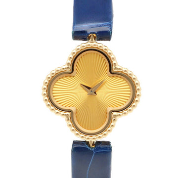 VAN CLEEF & ARPELS Sweet Alhambra Watch Wristwatch 18K K18 Yellow Gold Quartz Ladies