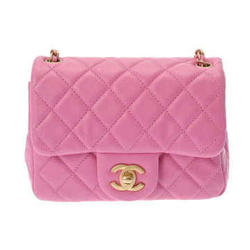CHANEL Matelasse Coco Ball Chain Shoulder Pink Ladies Lambskin Bag