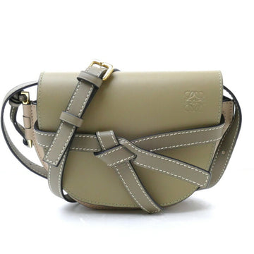LOEWE Gate Dual Mini Shoulder Bag Green/Beige A650N46X08 Women's