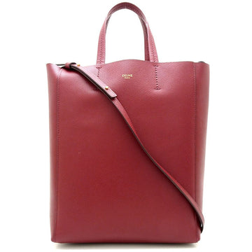 CELINE 189813 Vertical Cover Small Calf Light Burgundy 2WAY Tote 151181