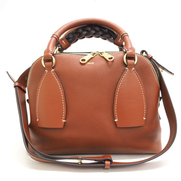 CHLOE  Dahlia 2WAY Shoulder Bag Handbag Brown Ladies