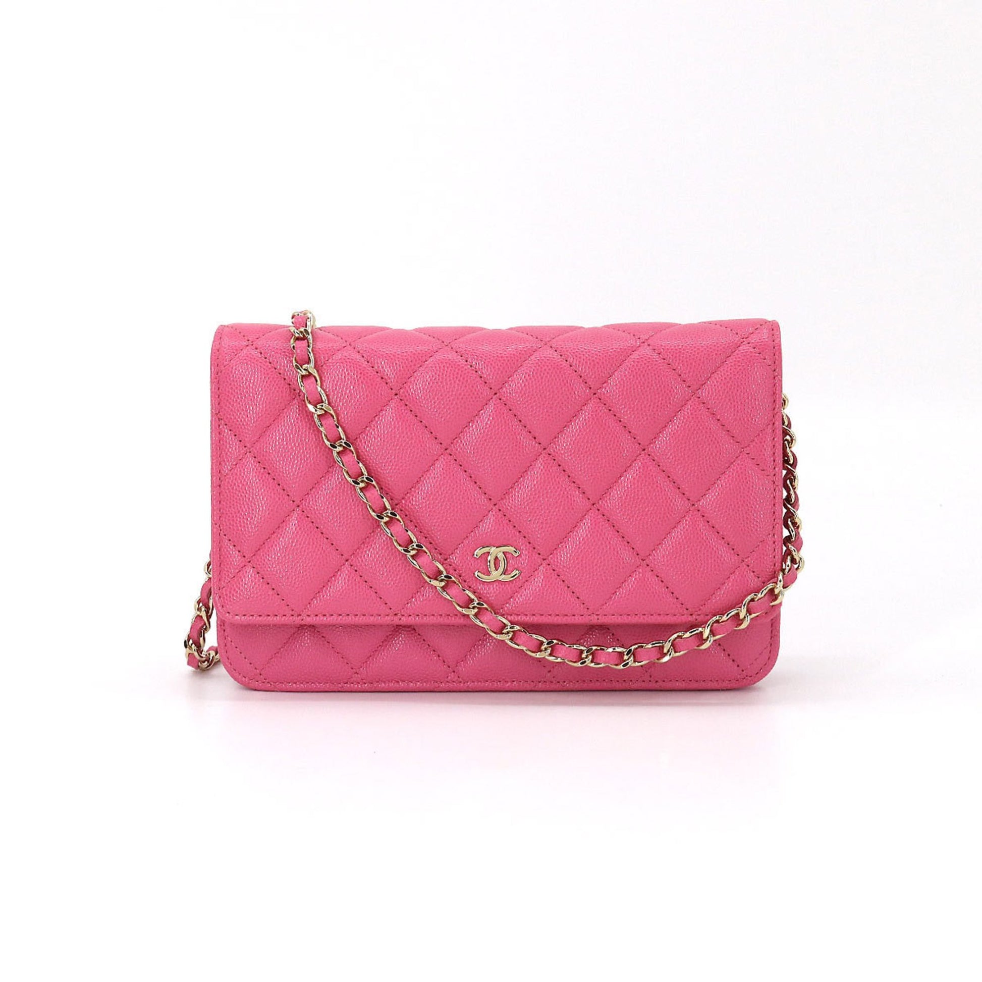 Chanel Rare Runway Quilted Classic Flap Bag Patent Hot Pink Fuschia Clutch
