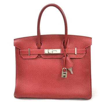 Hermes Handbag Birkin 30 Rouge Kazak Fjord Ladies
