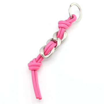 BOTTEGA VENETA Key Ring 666884 Pink Leather Keychain Bag Charm Women's